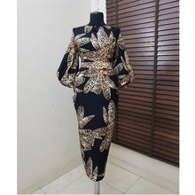 Load image into Gallery viewer, Traditional Dashiki Woman Leopard Printed Dress V-Neck Dresses