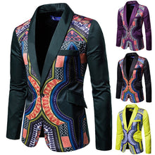 Load image into Gallery viewer, Blazer Dashiki Print News African Clothes Men Jacket One Button Party Retro Coat Full Sleeve Male Clothing M-3XL