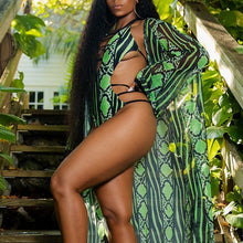 Load image into Gallery viewer, Bandage Snake print Plus Size One Piece African Swimwear S-5XL Brazilian Cut