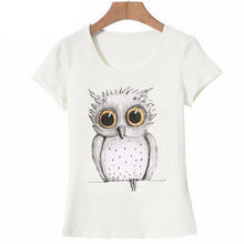 Load image into Gallery viewer, Owl Print Women T shirt Fashion Vintage Summer New Style Short Sleeve O Neck Women Tops Casual Tee shirt female