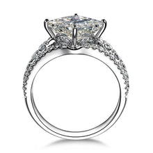 Load image into Gallery viewer, ZOCAI Side Stone Split Shank Real 1.6 CT Natural F-G / VS Princess Cut Diamond Engagement Ring 18K White Gold W03761