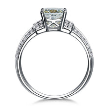 Load image into Gallery viewer, ZOCAI Princess Cut Real 1.0 Ct Main Diamond with 0.20 Ct Side Diamond 18K White Gold Engagement Diamond Ring W03754