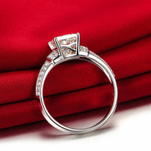 Load image into Gallery viewer, ZOCAI Princess Cut Real 1.0 Ct Main Diamond with 0.20 Ct Side Diamond 18K White Gold Engagement Diamond Ring W03754