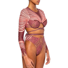 Load image into Gallery viewer, Long Sleeve Padded Swimwear Set African Print