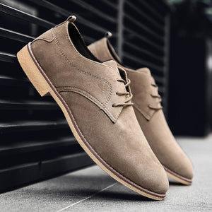 Suede leather shoes men Italian formal dress pointed toe oxford shoes