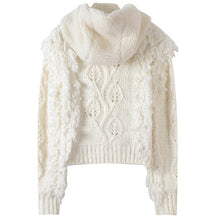 Load image into Gallery viewer, Solid color hooded top with short thickened cardigan