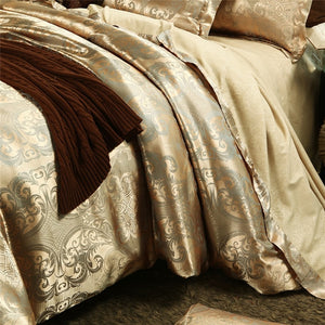 Luxury Jacquard Bedding Set King Size Duvet Cover Bed Linen Queen Comforter Bed Gold Quilt Cover High Quality For Adults