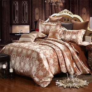 Luxury Jacquard Bedding Set King Size Duvet Cover Bed Linen Queen Comforter Bed Gold Quilt Cover High Quality For Adults