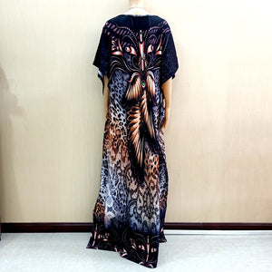 African Short Sleeve Long Dress African Dashiki Dresses For Women Plus Size