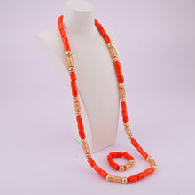Load image into Gallery viewer, Nigerian coral beads jewelry set bridal jewelry sets African beads necklaces for women