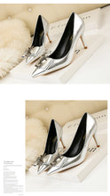 Load image into Gallery viewer, Metal Buckle Show Thin Women&#39;s Sandals Solid Patent Leather Pointed Toe Fashion Brand High Heels Shoes