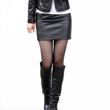 Load image into Gallery viewer, Women&#39;s Sexy Soft  Leather High Waist Slim Pencil Body con Mini Skirt