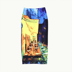 Women's City Street Pencil Skirt Print High Waist Body con Graphic Lady Summer Sexy Skirt