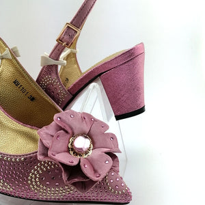 Women Pink Shoes and Bag To Match African Fashions