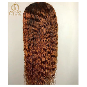 180 Density 13x6 Lace Front Human Hair Wigs 1b 30 Color Lace Front Ombre Curly Wig For Women Glueless Preplucked Black Remy Hair