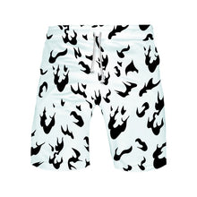 Load image into Gallery viewer, Women  and men summer sports Hawaiian magic plus size shorts white fire black shorts