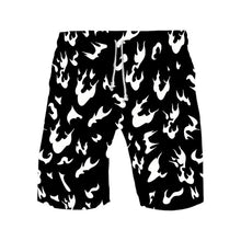 Load image into Gallery viewer, Women  and men summer sports Hawaiian magic plus size shorts white fire black shorts