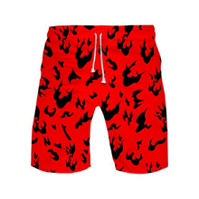 Load image into Gallery viewer, Women  and men summer sports Hawaiian magic plus size shorts white fire black shorts