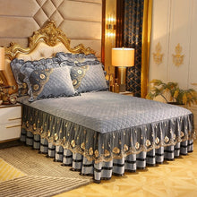 Load image into Gallery viewer, 3pcs 120x200cm/150X200cm/180x200cm/200x220cm Quilted fleece fabric lace edge Bed spread Bed cover set Mattress Cover couvre lit