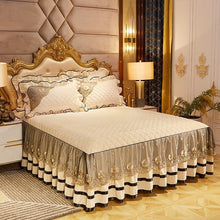 Load image into Gallery viewer, 3pcs 120x200cm/150X200cm/180x200cm/200x220cm Quilted fleece fabric lace edge Bed spread Bed cover set Mattress Cover couvre lit