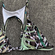 Load image into Gallery viewer, New Patchwork High Waist Push Up Padded Two Piece Swimsuit