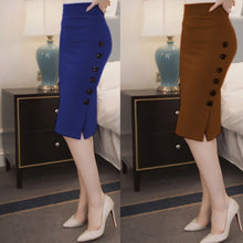 Load image into Gallery viewer, Women  Slim Pencil Skirts High Waist Ladies Skirt Side Split Button Office Ladies Bodycon Fitted Skirts