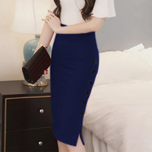 Load image into Gallery viewer, Women  Slim Pencil Skirts High Waist Ladies Skirt Side Split Button Office Ladies Bodycon Fitted Skirts