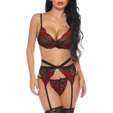 Load image into Gallery viewer, Plus Size Women Sexy Lingerie Porno Lace Bra Erotic Babydoll Sexy Underwear Costumes Teddy Latex Langerie With Garter+Thong Set