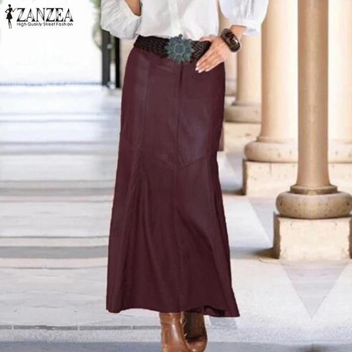 Mermaid Skirts Fashion Women Casual Solid High Waist Work Leather Skirt