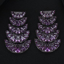 Load image into Gallery viewer, Purple Earrings Sector Purple Cubic Zircon Earrings For Women Drop Earrings