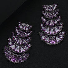 Load image into Gallery viewer, Purple Earrings Sector Purple Cubic Zircon Earrings For Women Drop Earrings