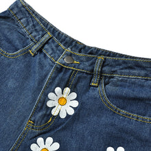 Load image into Gallery viewer, Women Chic Jean Flower Straight Blue Vintage Street Pants