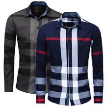 Load image into Gallery viewer, Shirt Business casual autumn long sleeve men shirts high quality 100% cotton plaid shirt men