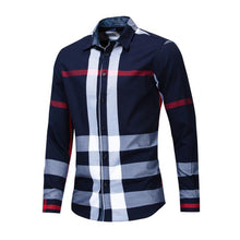 Load image into Gallery viewer, Shirt Business casual autumn long sleeve men shirts high quality 100% cotton plaid shirt men