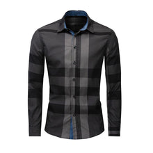 Load image into Gallery viewer, Shirt Business casual autumn long sleeve men shirts high quality 100% cotton plaid shirt men