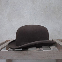 Load image into Gallery viewer, Wool Bowler Hat Women men 100% Crushable Traditional Billycock Groom Hats 4 Size S M L XL