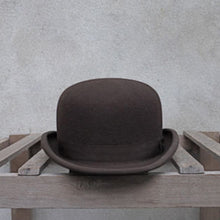 Load image into Gallery viewer, Wool Bowler Hat Women men 100% Crushable Traditional Billycock Groom Hats 4 Size S M L XL