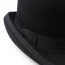 Load image into Gallery viewer, Wool Bowler Hat Women men 100% Crushable Traditional Billycock Groom Hats 4 Size S M L XL