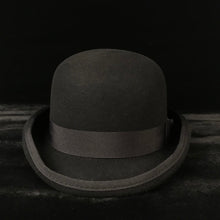 Load image into Gallery viewer, Wool Bowler Hat Women men 100% Crushable Traditional Billycock Groom Hats 4 Size S M L XL