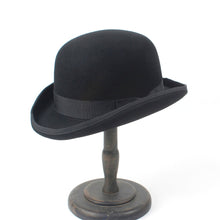 Load image into Gallery viewer, Wool Bowler Hat Women men 100% Crushable Traditional Billycock Groom Hats 4 Size S M L XL