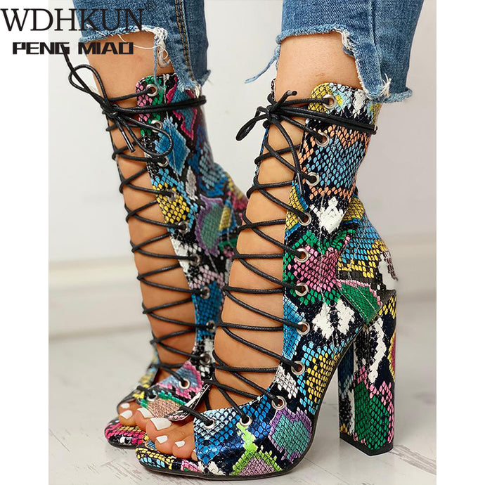 Sexy Nightclub Serpentine Platform High Heels 10cm Women Fashion Shoes