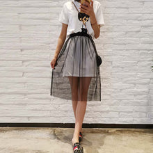 Load image into Gallery viewer, Casual Transparent Elastic High Waist Mesh Women&#39;s Skirt