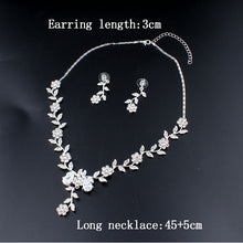 Load image into Gallery viewer, WEIBANG Married Silver Jewelry Set Girlfriend Necklace Long Earrings for Women African Wedding Accessories dropshipping