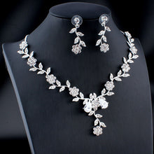 Load image into Gallery viewer, WEIBANG Married Silver Jewelry Set Girlfriend Necklace Long Earrings for Women African Wedding Accessories dropshipping