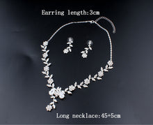 Load image into Gallery viewer, WEIBANG Married Silver Jewelry Set Girlfriend Necklace Long Earrings for Women African Wedding Accessories dropshipping