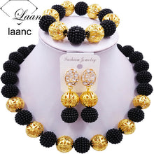 Load image into Gallery viewer, Brown Simulated Pearl Beads African Jewelry Set Nigerian Wedding Necklace Sets