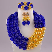 Load image into Gallery viewer, Golden Plated African Wedding Beads Nigerian Necklace Jewelry Set for Women
