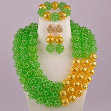 Load image into Gallery viewer, Golden Plated African Wedding Beads Nigerian Necklace Jewelry Set for Women