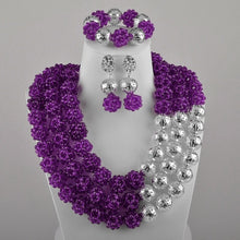 Load image into Gallery viewer, Golden Plated African Wedding Beads Nigerian Necklace Jewelry Set for Women