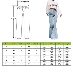 High Waist Denim Flare Pants Women Sexy Vintage Flared Bell Bottom Jeans